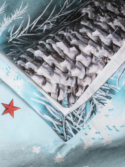 Скатерть 145х180 см, 100% хлопок, Шишки в инее