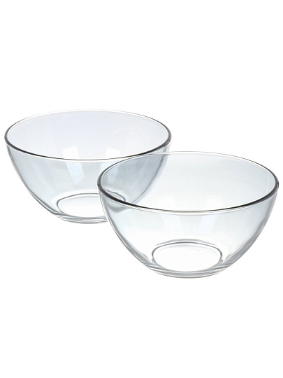 Салатник стекло, круглый, 2 шт, 15.8х7.8 см, Черное море, Glasstar, RNBS1449