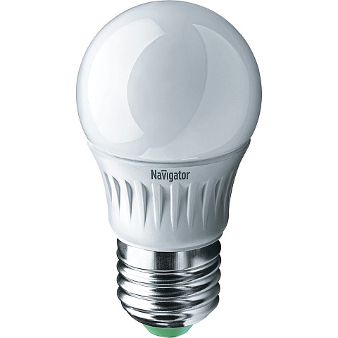 Лампа светодиодная E27, 5 Вт, 40 Вт, шар, 2700 К, свет теплый белый, Navigator