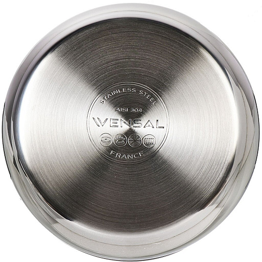 Кастрюля нержавеющая сталь, 3.6 л, крышка стекло, круглая, Vensal, Nouve Accord, VS1517, индукция