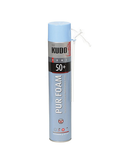 Пена монтажная KUDO, Home 50+, бытовая, 50 л, 1 л, всесезонная, KUPH10U50+