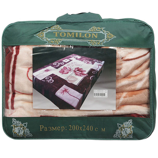 Плед Tomilon Light двуспальный (200х240 см), полиэстер, в сумке, Тыква ZHG F242BOR 2024 Y