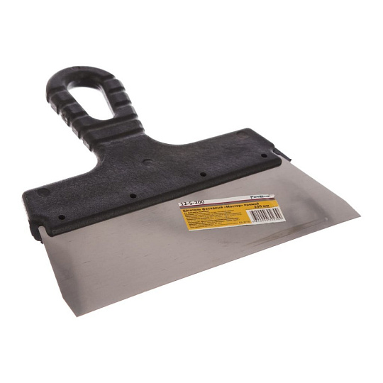 Шпатель фасадный, нержавеющая сталь, 200 мм, прямой, рукоятка пластик, Лакки Виннер, 12-5-200