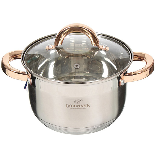 Кастрюля из нержавеющей стали Bohmann BH-1418G , 2.9 л