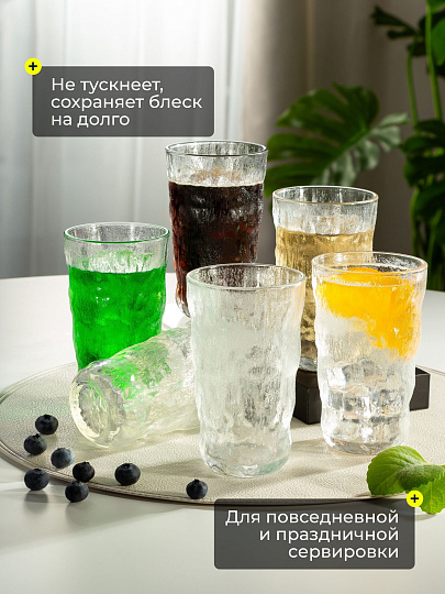 Стакан 350 мл, стекло, 6 шт, Иней, B060600