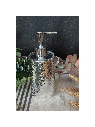 Дозатор для жидкого мыла, Delphinium, Хром, пластик, 7х7х18 см, 300 мл