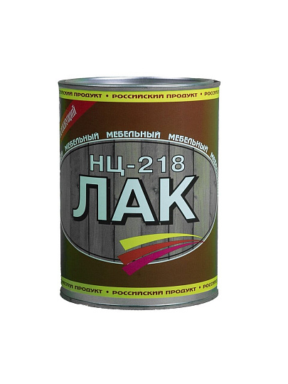 Лак Класс, НЦ-218, мебельный, глянцевый, нитроцеллюлозный, бесцветный, для внутренних работ, 0.8 л