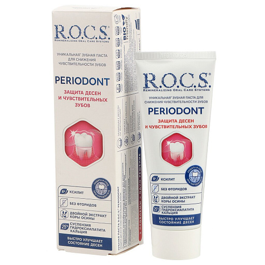 Зубная паста R.O.C.S., Periodon, 94 г, для защиты десен и чувствительных зубов