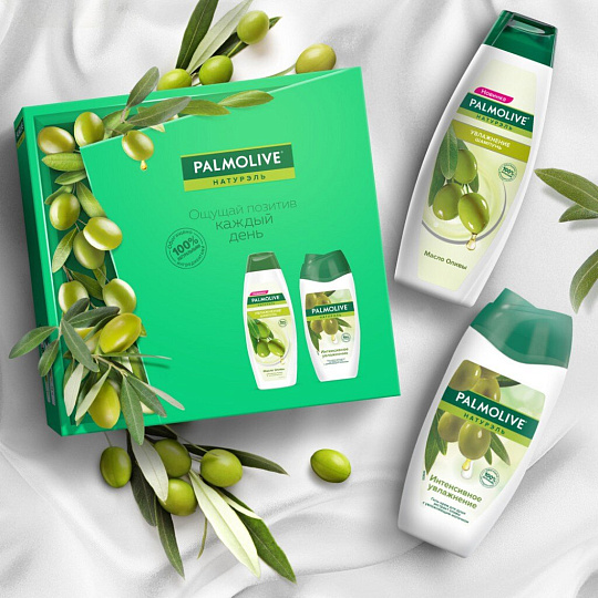 Набор подарочный для женщин, Palmolive, гель для душа Интенсивное увлажнение 250 мл + шампунь Увлажнение 200 мл
