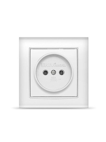 Розетка скрытой установки, 1 гнездо, без заземления, 16 А, ABS пластик, IP20, белая, UNIVersal, Бриллиант, 7947588