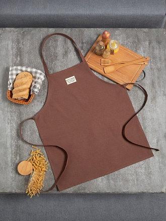 Фартук 60 х 70 см, 100% хлопок, саржа, 220 г/м2, без кармана, Этель, Kitchen, коричневый