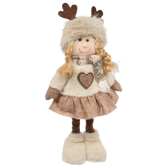 Фигурка декоративная текстиль, Девочка, 46 см, коричневая, Y4-9440