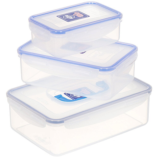 Контейнер пищевой набор пластик, 2, 1.1, 0.5 л, 3 шт, прямоугольный, Good&Good, сэт 4-1/3