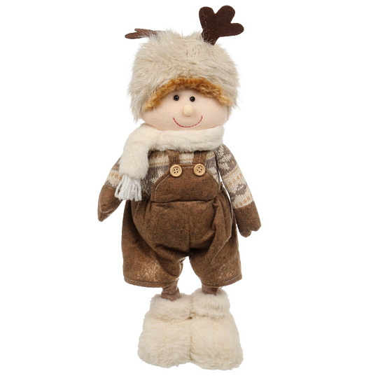 Фигурка декоративная текстиль, Мальчик, 46 см, коричневая, Y4-9441