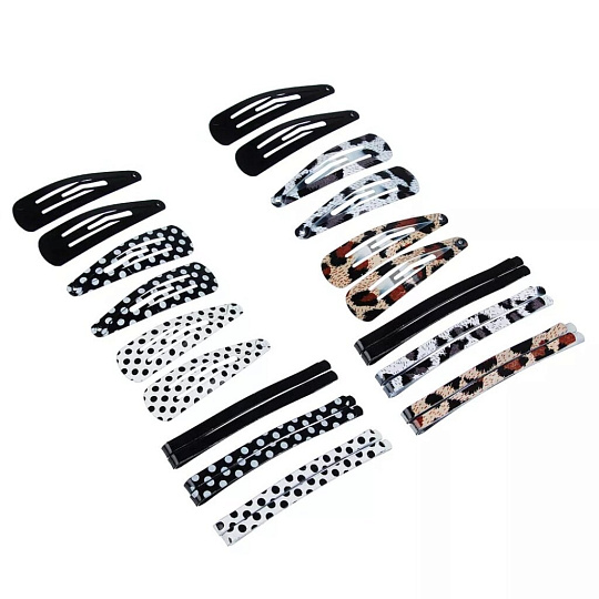 Набор зажимов для волос Beriotti, 5-6 см, 12 шт, металл, в ассортименте, 2 модели, 323-120