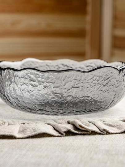 Салатник стекло, круглый, 16.5х6 см, 0.535 л, Графит, Декостек, 5817/1-Н7