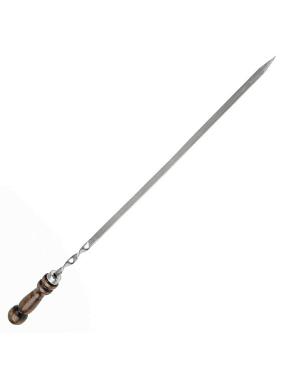 Шампур лезвие плоское, 630х450х10х2.5 мм, нержавеющая сталь, рукоятка лакированое дерево, Шарик, 2К-258