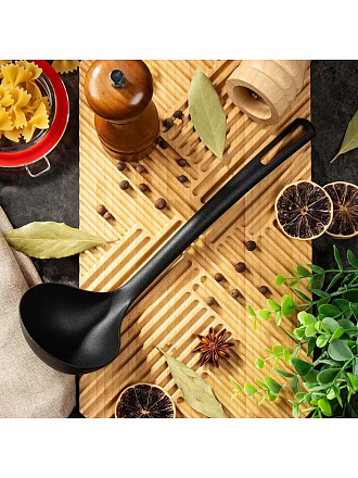 Половник нейлон, навеска, черный, Daniks, Turin, YW-KT309-1