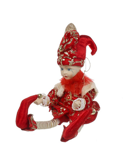 Фигурка декоративная Шут, 45 см, заводная, красно-золотая, Y4-8442