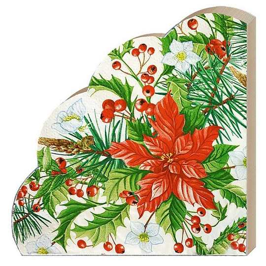 Салфетки Art bouquet, Rondo Пуансеттия, 12 шт, 3 слоя