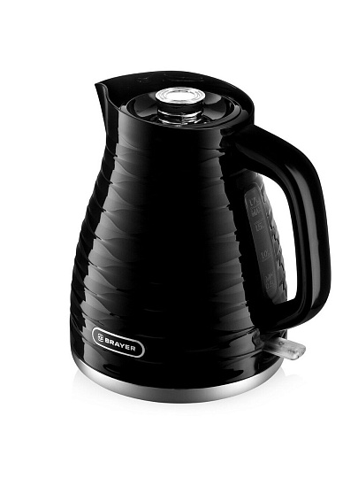 Чайник электрический Brayer, 1057BR-BK, 1.7 л, 2200 Вт, скрытый нагревательный элемент, пластик