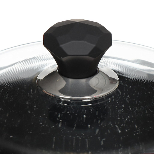 Кастрюля алюминий, антипригарное покрытие, 4 л, крышка стекло, Victoria, Diamond, D07 4.0G, индукция