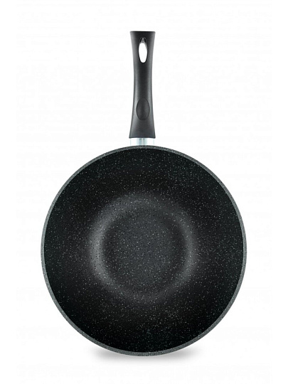 Сковорода-вок литой алюминий, 28 см, антипригарное покрытие, Нева Металл Посуда, Гранит, индукция, L3128Wi