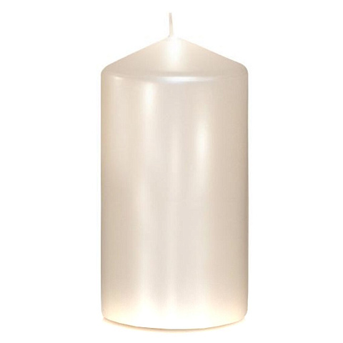 Свеча декоративная, 10х5 см, колонна, перламутровая, Bartek Candles, Металлик