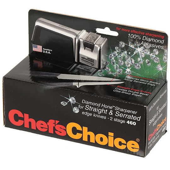 Точилка для ножей, механическая, хром, Chefs Choice, CC460RH