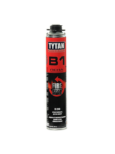 Пена монтажная Tytan, B1, профессиональная, 42 л, 750 мл, огнестойкая, летняя, 17002