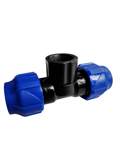 ПНД тройник d63х1 1/4", внутренняя резьба, переходной, Valfex