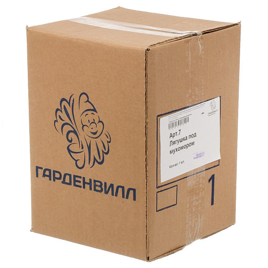 Фигурка садовая Лягушка под мухомором, 25х30 см, гипс, арт.7