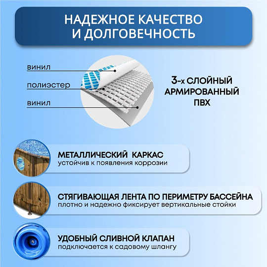 Бассейн каркасный Bestway, 488х122 см, Power Steel Swim, 56725, фильтр-насос, лестница, тент, 19480 л, ремкомплект