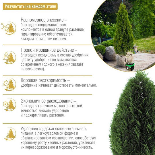 Удобрение Осеннее, для хвойных, с биодоступным кремнием, пролонгир., ведро, минеральный, 1 л, Bona Forte