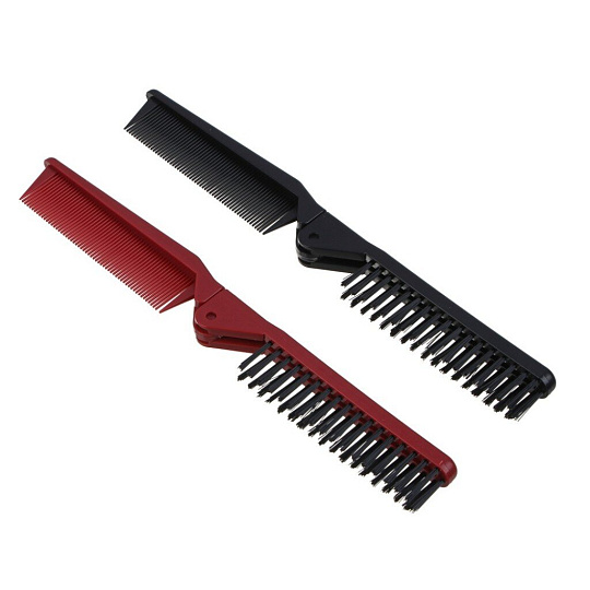 Расческа складная, 21х2.8 см, пластик, нейлон, в ассортименте, ЮниLook, 319-212