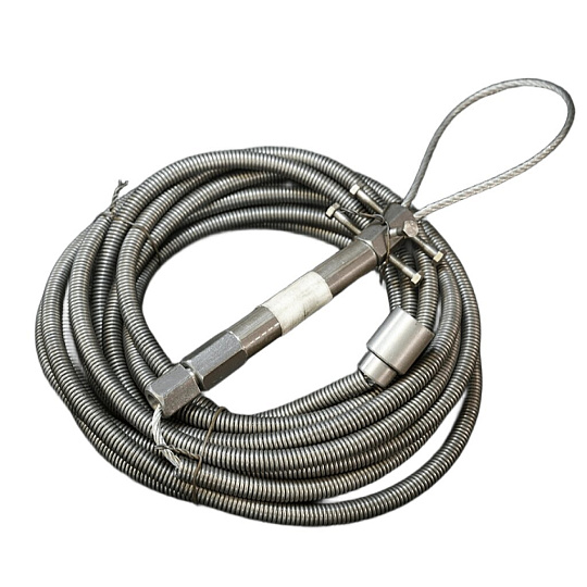 Трос сантехнический, диаметр 16 мм, пружина, 15 м, СантехКреп, ЛоМ с натяжителем, 3.1.6.4.