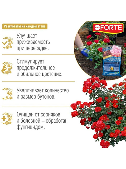 Грунт для роз и пионов, 10 л, Bona Forte