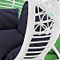 Подвесное кресло Кокон, 1-мест, 115х86х198 см, 150 кг, Green Days, белое, ротанг, подушка сливовая, TZF-H056 - фото 2