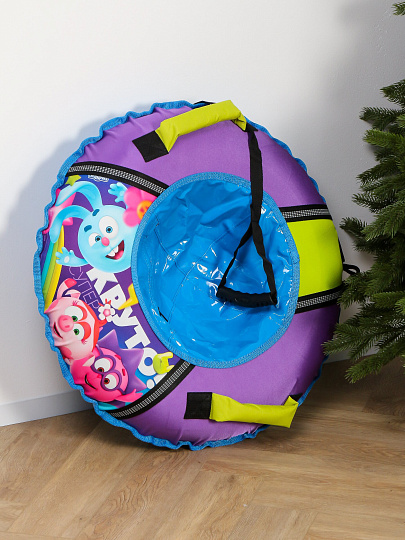 Санки-ватрушка Nika, Смешарики, 70 см, 70 кг, с буксировочным тросом, с ручками, ТБ1-70/СШ1