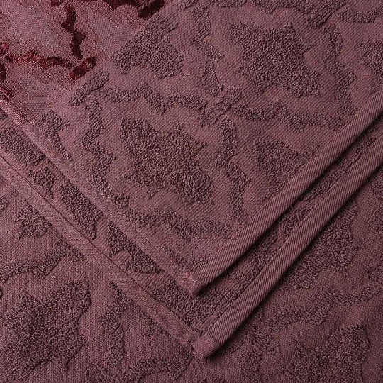 Плед евро, 220х240 см, подарочная коробка, жаккард, 100% хлопок, Karteks, Venesia 15, фиолетовый