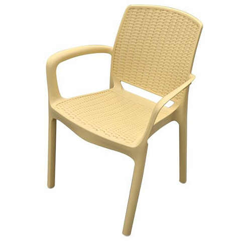 Кресло пластик, Эльфпласт, Rodos, 82х59х55 см, бежевое