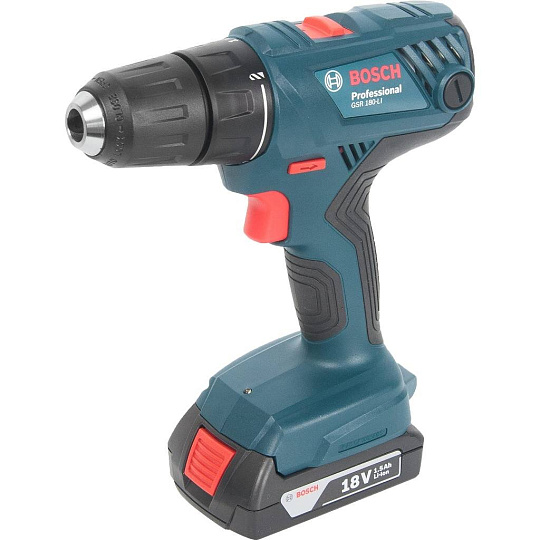 Дрель-шуруповерт аккумуляторный, Bosch, GSR 180-Li, 18 В