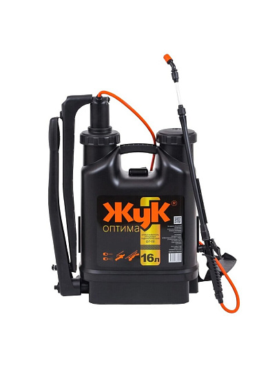 Опрыскиватель садовый Жук, 16 л, пластик, ранцевый, телескопическая штанга, 650-970 мм, Оптима, ОГ-111 7275-00