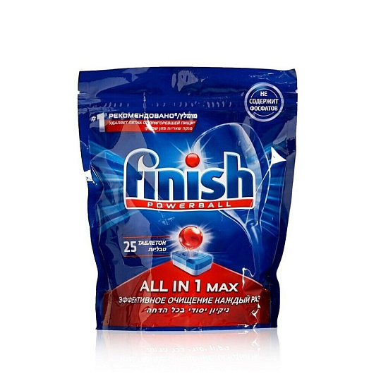 Таблетки для посудомоечной машины Finish, All in1 Max, 25 шт