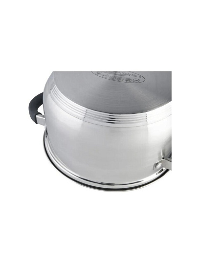 Кастрюля нержавеющая сталь, 6.2 л, крышка стекло, Катунь, Ирида, КТ08-D-24, индукция