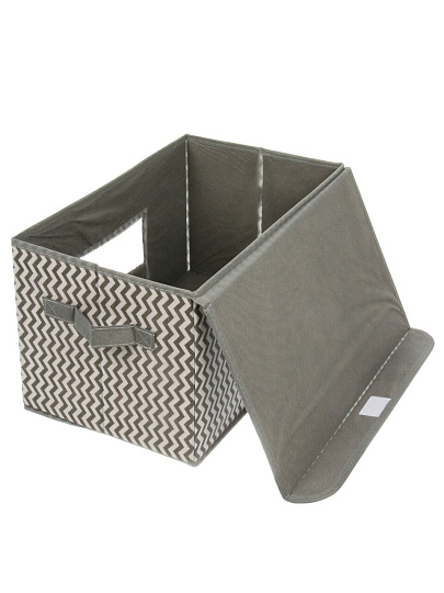 Кофр для хранения, с крышкой, складной, 40х24х23 см, серая волна, с окном, A190056