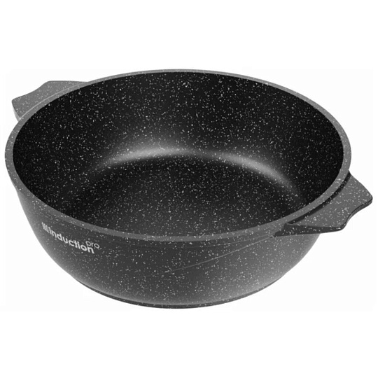 Жаровня алюминий, 28 см, 4 л, антипригарное покрытие, Мечта, Гранит black Induction Pro, черная, 34802И, с крышкой, индукция