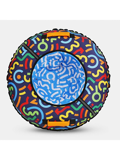 Санки-ватрушка Nika, Графичный, 85 см, 90 кг, с буксировочным тросом, с ручками, ТБ7К-85/Г