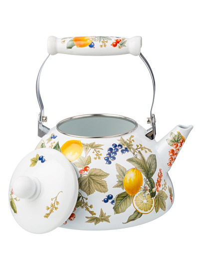Чайник сталь, эмалированное покрытие, 3 л, Agness, Фруктовая корзина, индукция