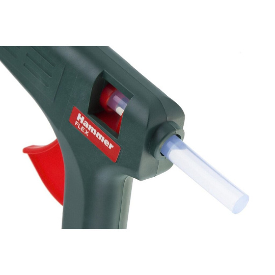Электропистолет клеевой 11 мм, 40 Вт, 12 г/мин, короткая и длинная насадка стержни, Hammer, GN-11, 674265